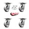 Service Caster 5 Inch V Groove Semi Steel Caster Set with Roller Bearings and Swivel Locks SCC SCC-35S520-VGR-BSL-4 - alternate 5
